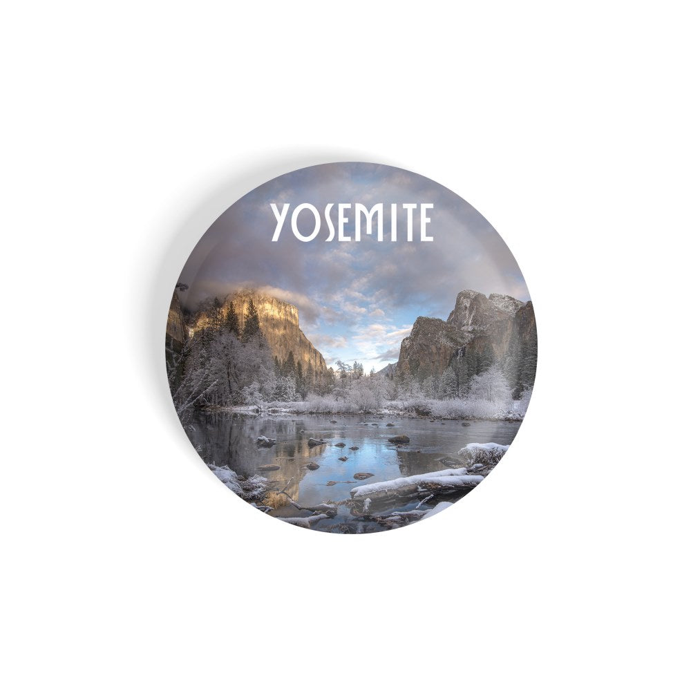 dhcrafts Round Fridge Magnet Multicolor Yosemite D2 Glossy Finish Design Pack of 1 (58 mm)
